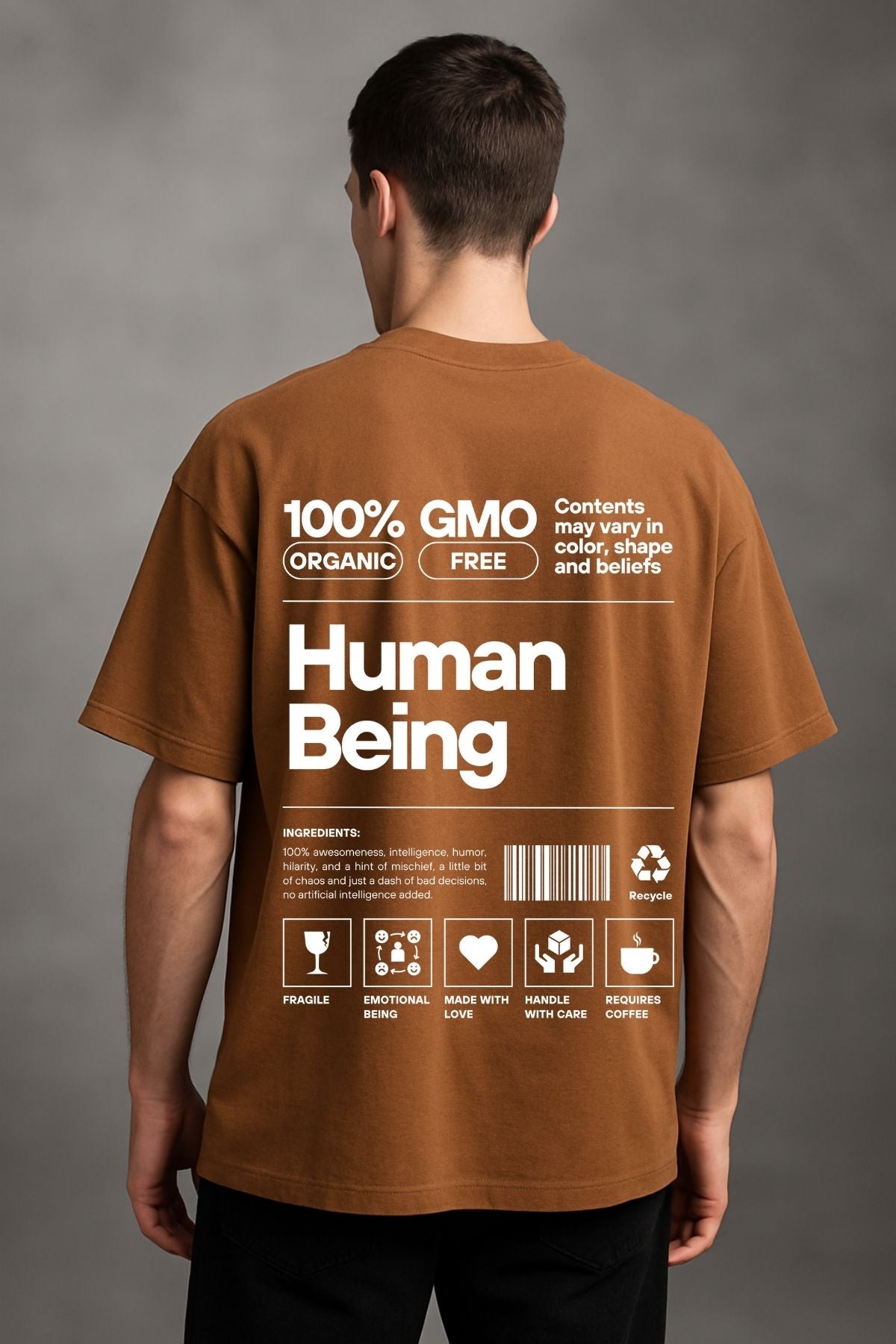 100% human being with description Oversize T-Shirt