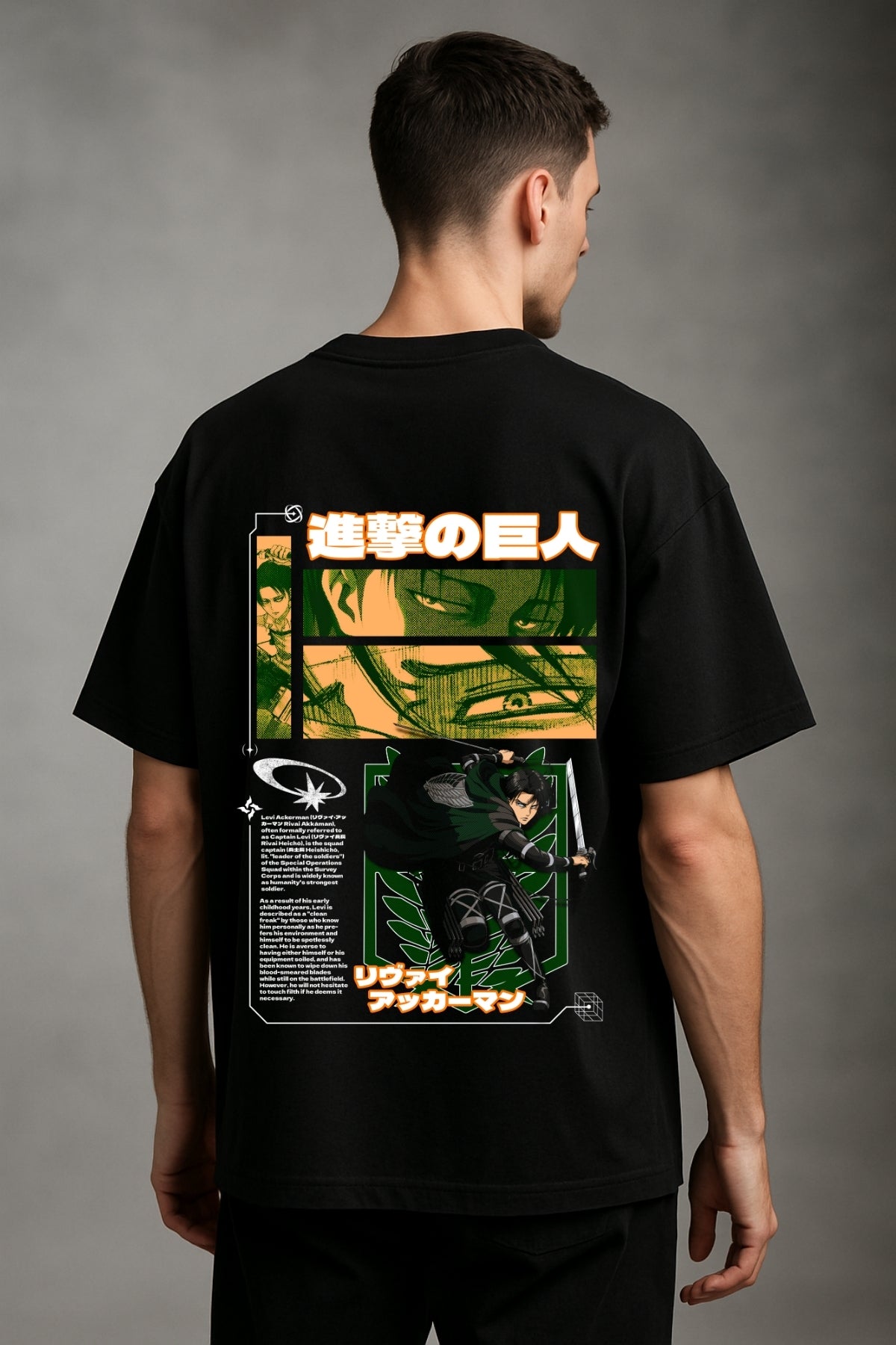 Levi Ackerman Anime Printed Oversize T-Shirt