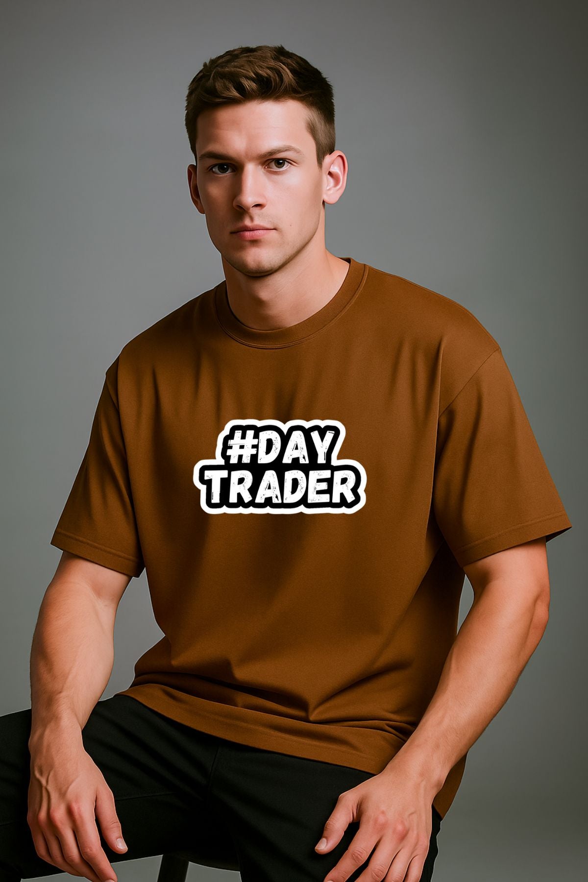 #Day Trader Oversize Printed Trading T-Shirt