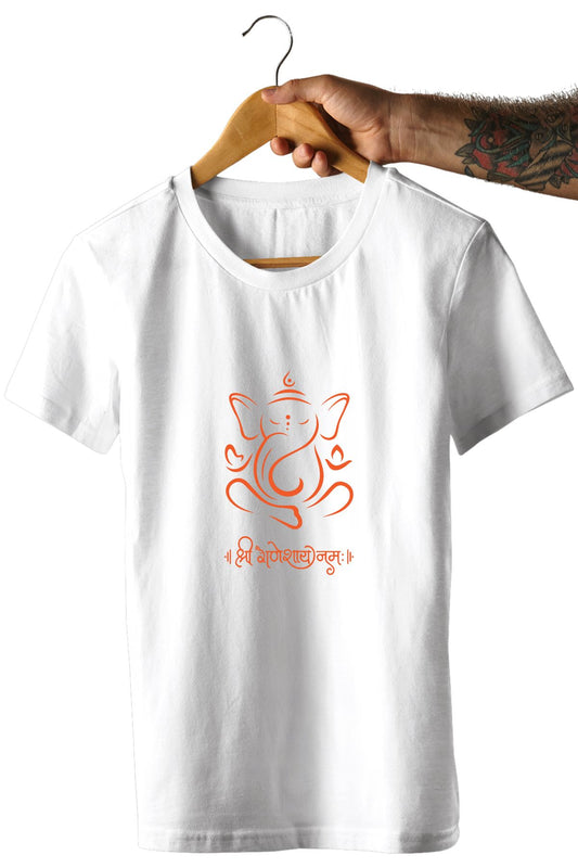 Om Ganeshaye Namah Ganeshji Text Unisex T-Shirt