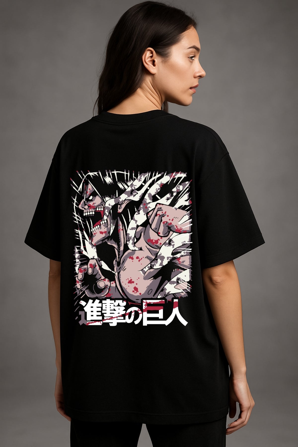 Eren Attack Titan Anime Printed Oversize T-Shirt