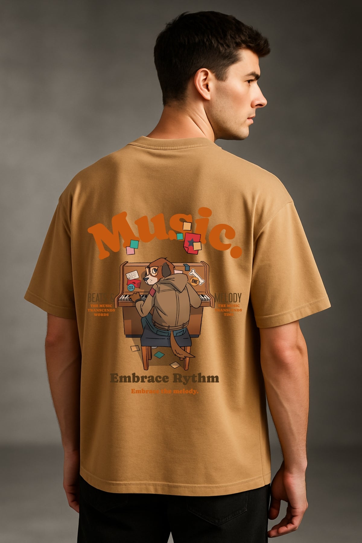 Music Lover  Printed Oversize T-Shirt