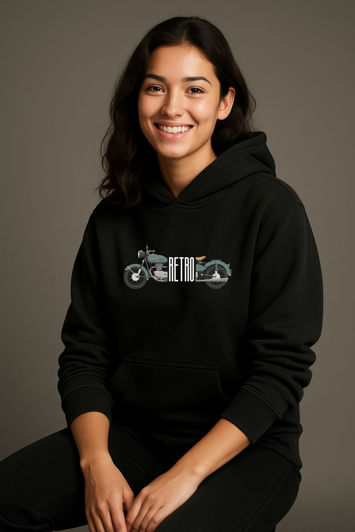 Retro Bike Style Men Women Hoodies