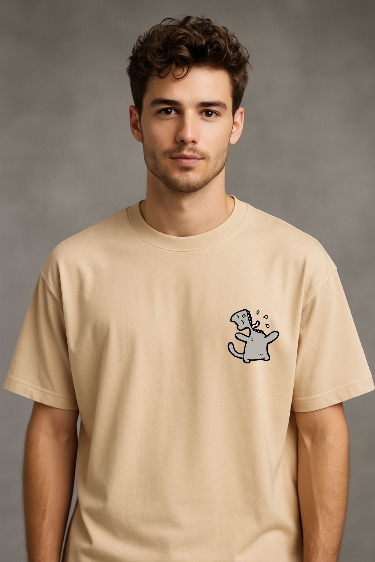 Hungry Cat Printed Oversize T-Shirt