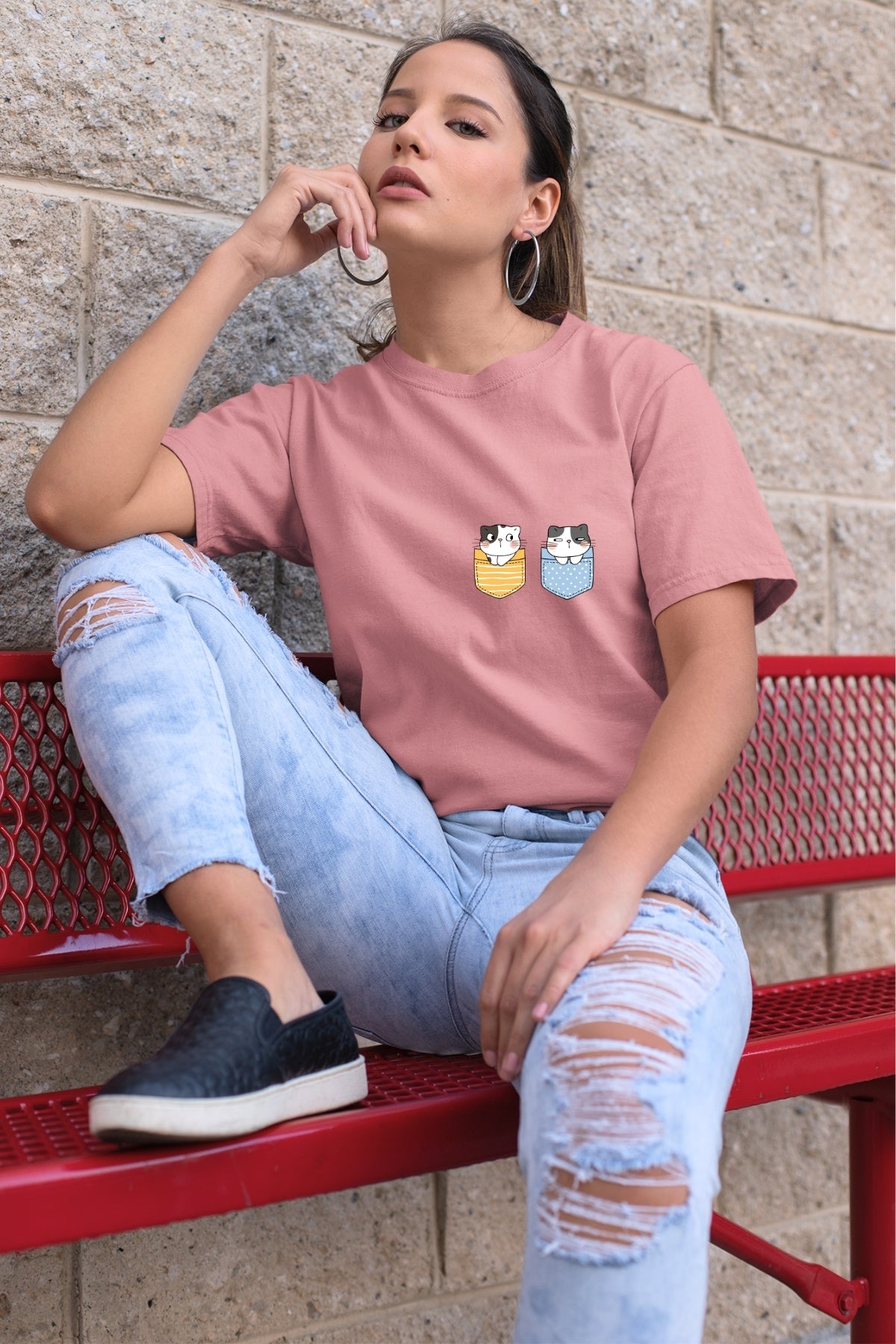 Cute Kitty Yl-BL Unisex T-Shirt