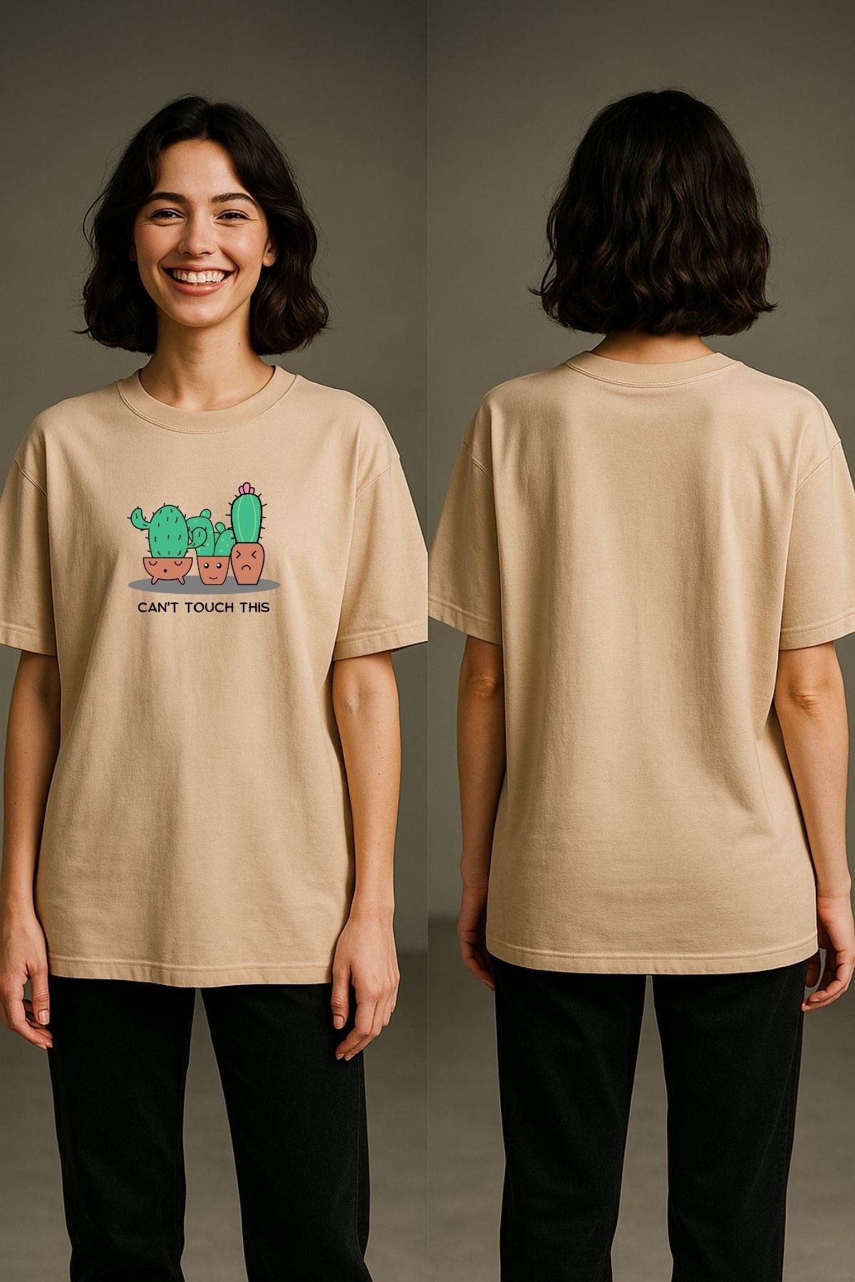 Cant Touch This Printed Oversize T-Shirt
