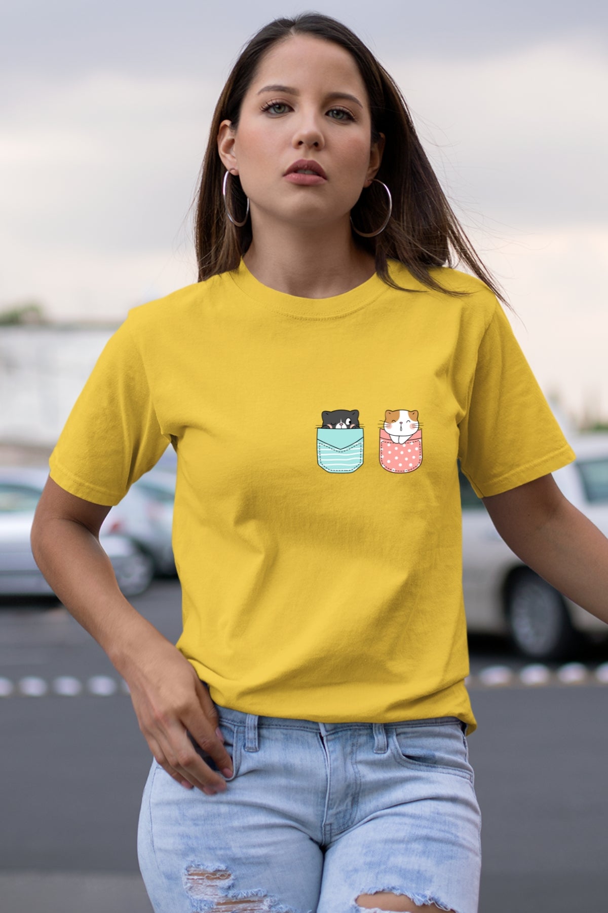 Cute Kitty GR-PK Unisex T-Shirt