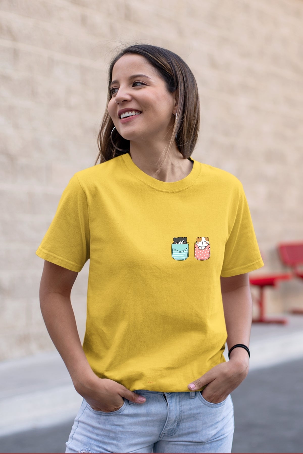 Cute Kitty GR-PK Unisex T-Shirt