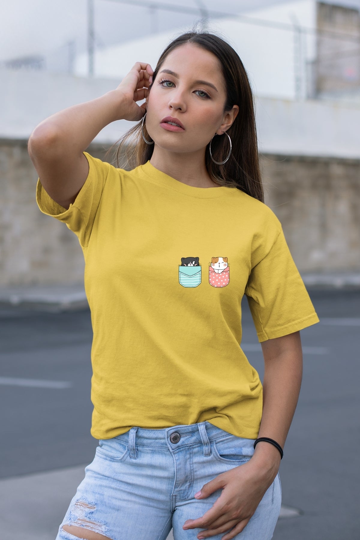 Cute Kitty GR-PK Unisex T-Shirt