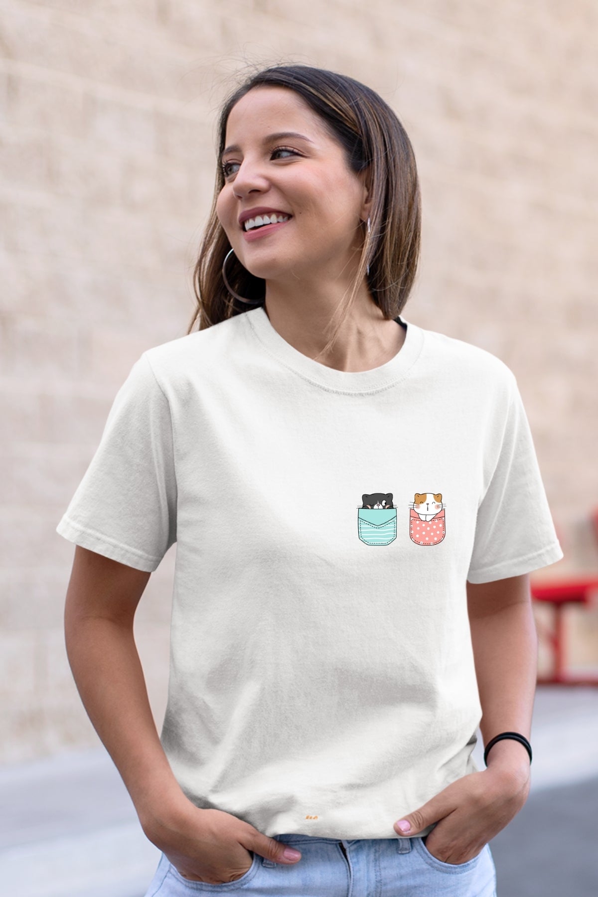Cute Kitty GR-PK Unisex T-Shirt