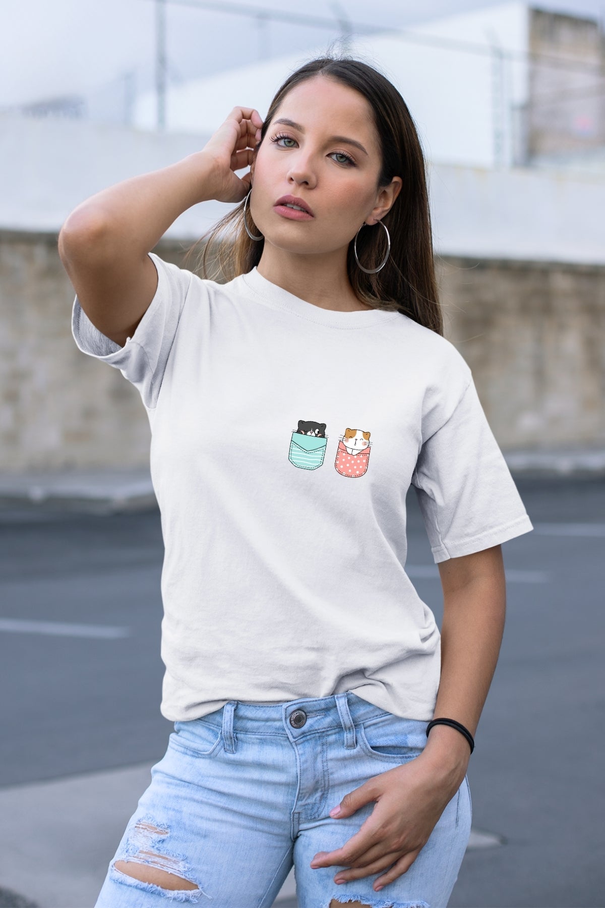 Cute Kitty GR-PK Unisex T-Shirt