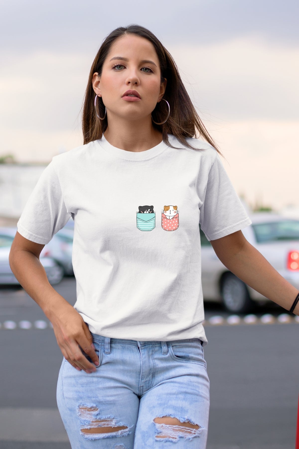 Cute Kitty GR-PK Unisex T-Shirt