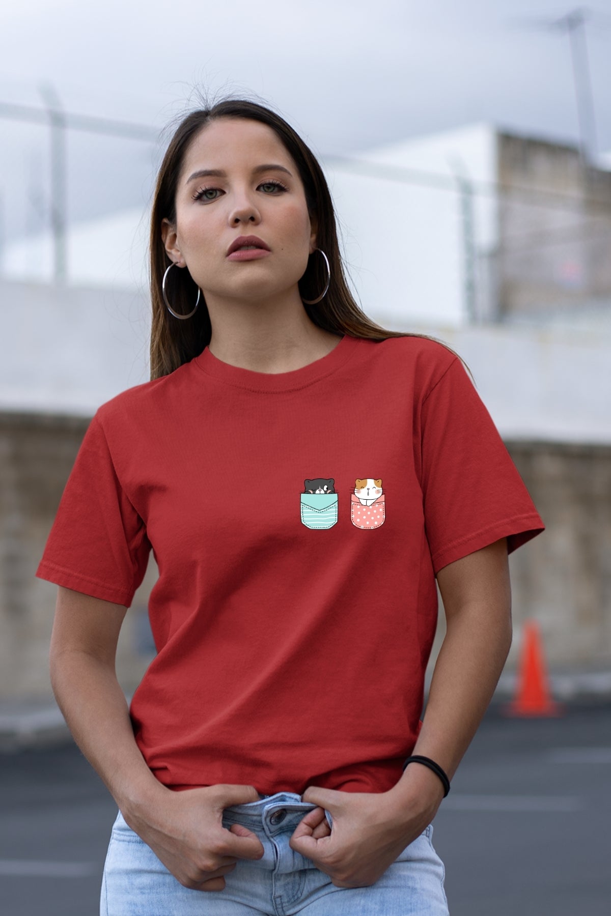 Cute Kitty GR-PK Unisex T-Shirt