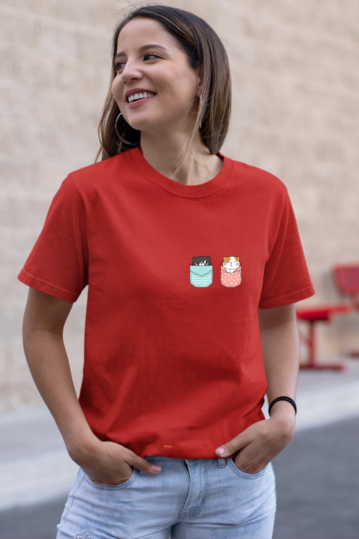 Cute Kitty GR-PK Unisex T-Shirt