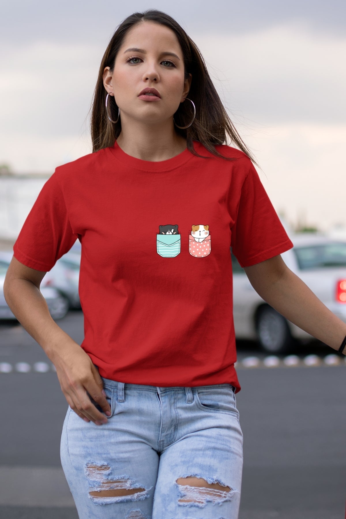 Cute Kitty GR-PK Unisex T-Shirt