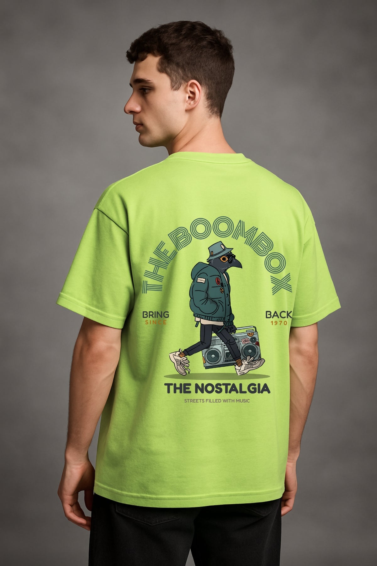 Boombox Music Printed Oversize T-Shirt