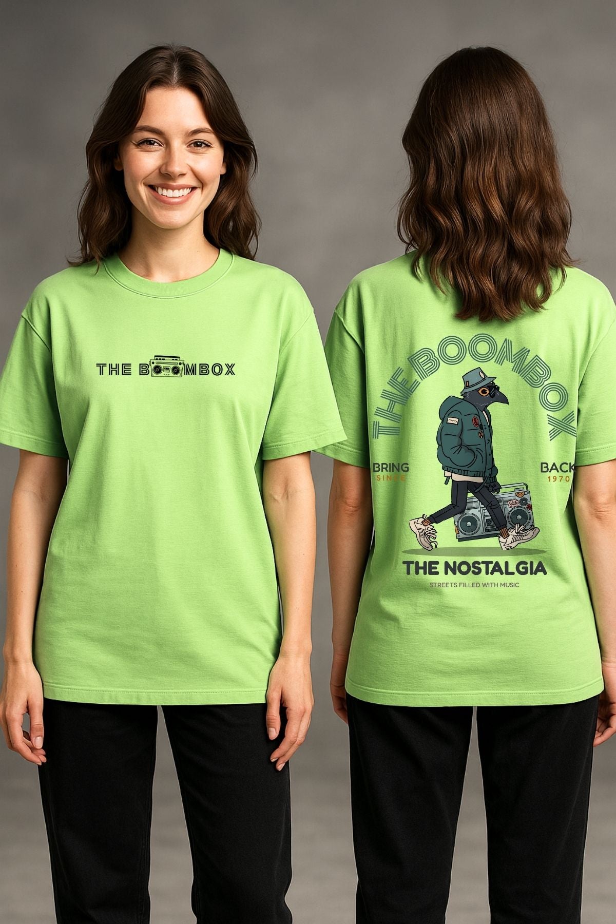 Boombox Music Printed Oversize T-Shirt