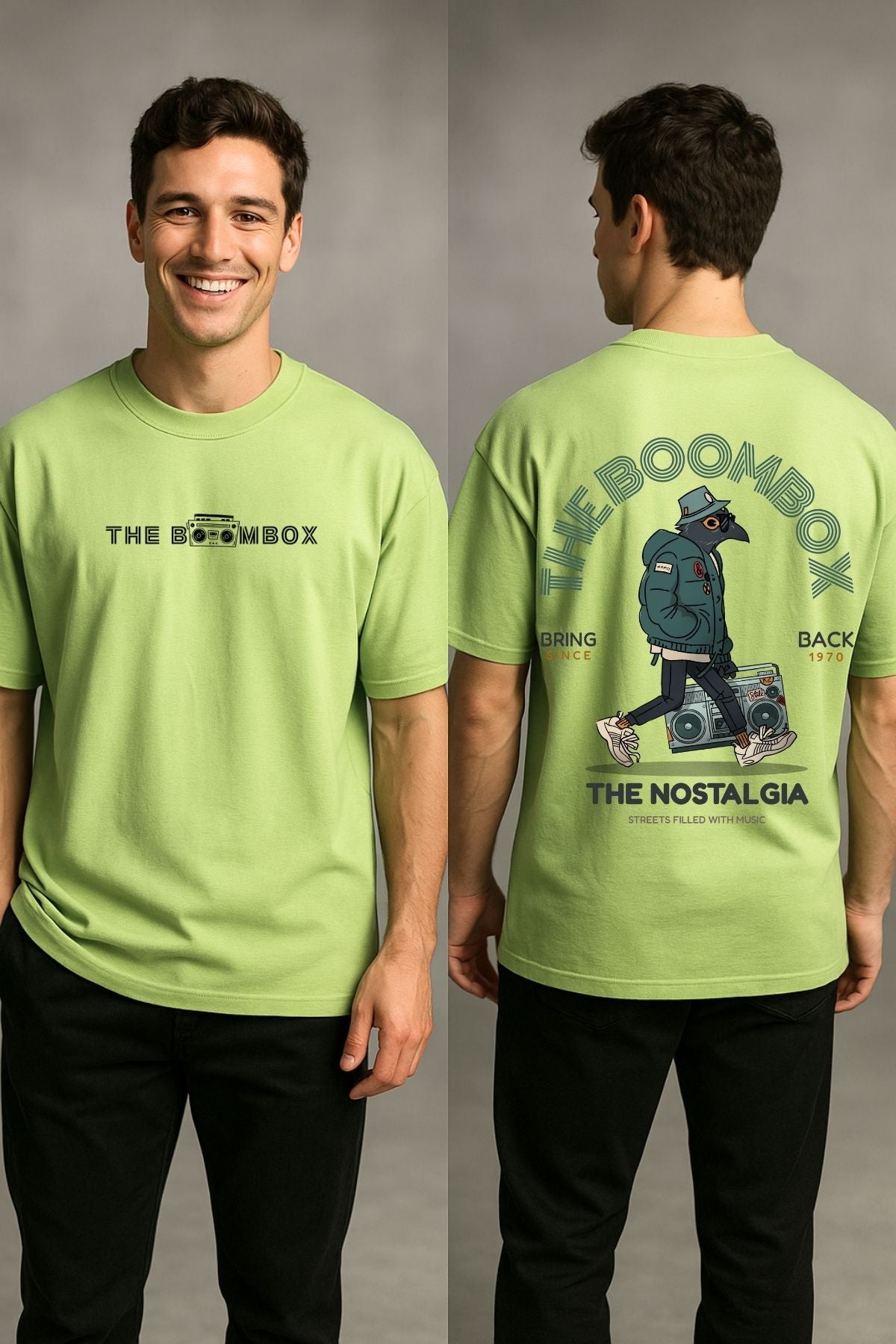 Boombox Music Printed Oversize T-Shirt