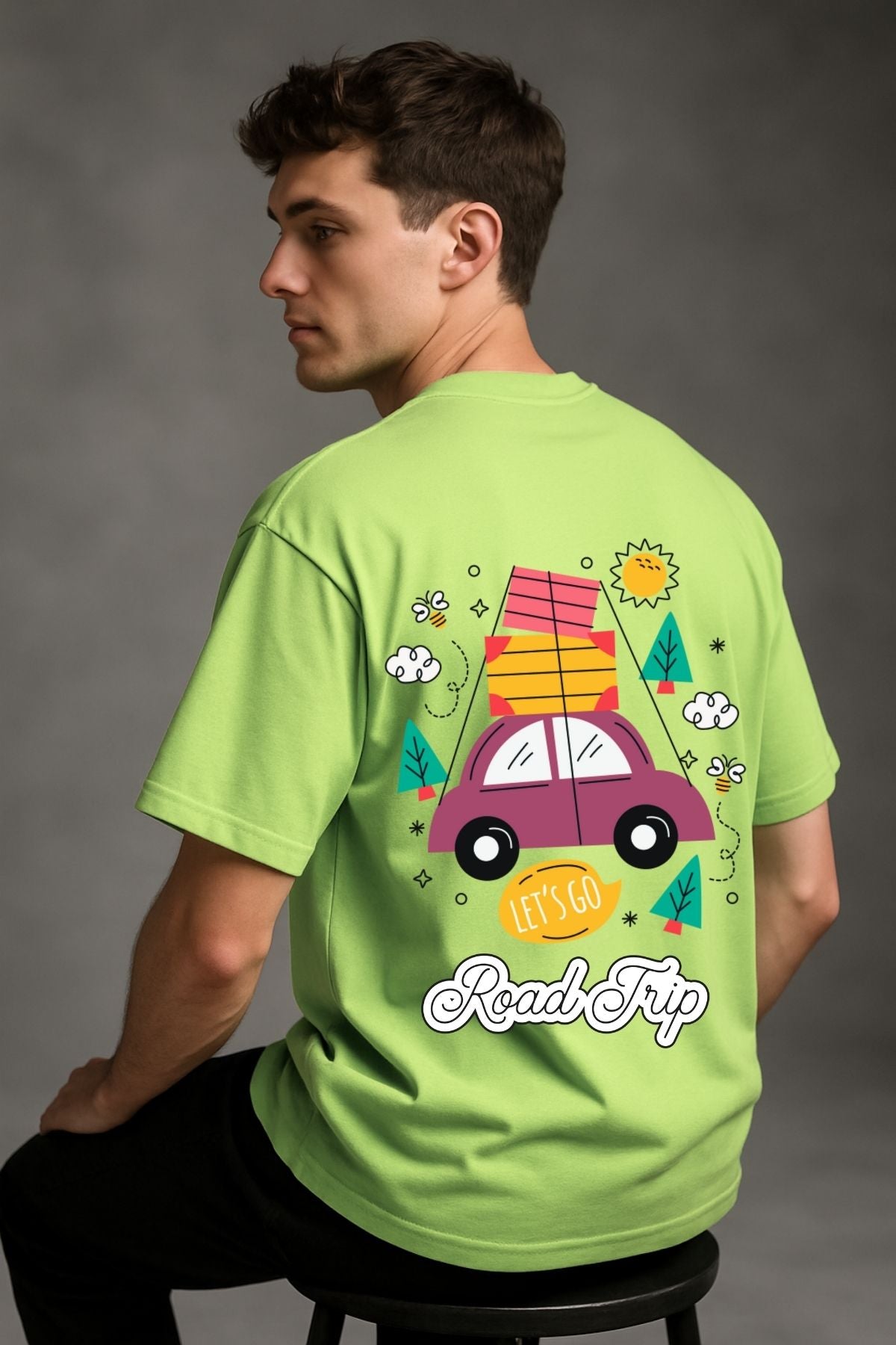 Road Trip Travel Printed Oversize T-Shirt