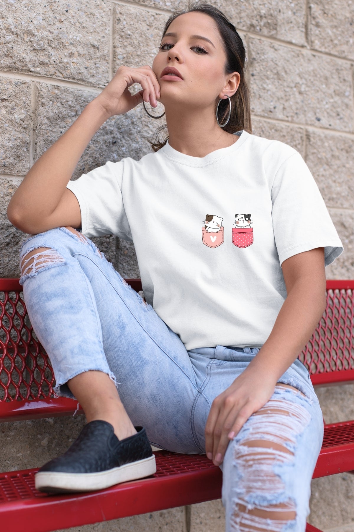 Cute Kitty PK-RD Unisex T-Shirt