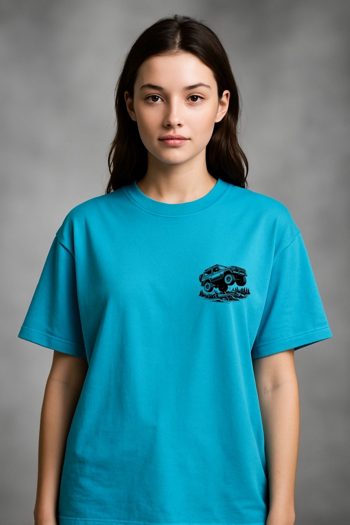 Off Road Car Printed Oversize T-Shirt