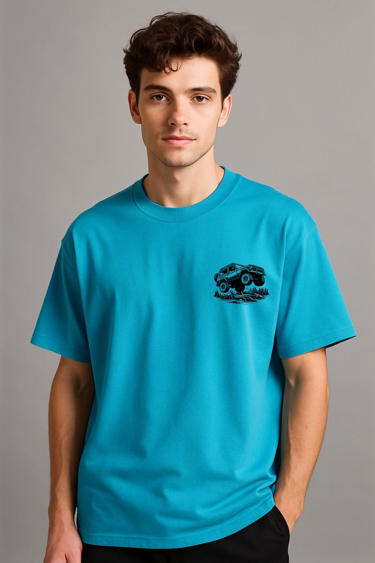 Off Road Car Printed Oversize T-Shirt
