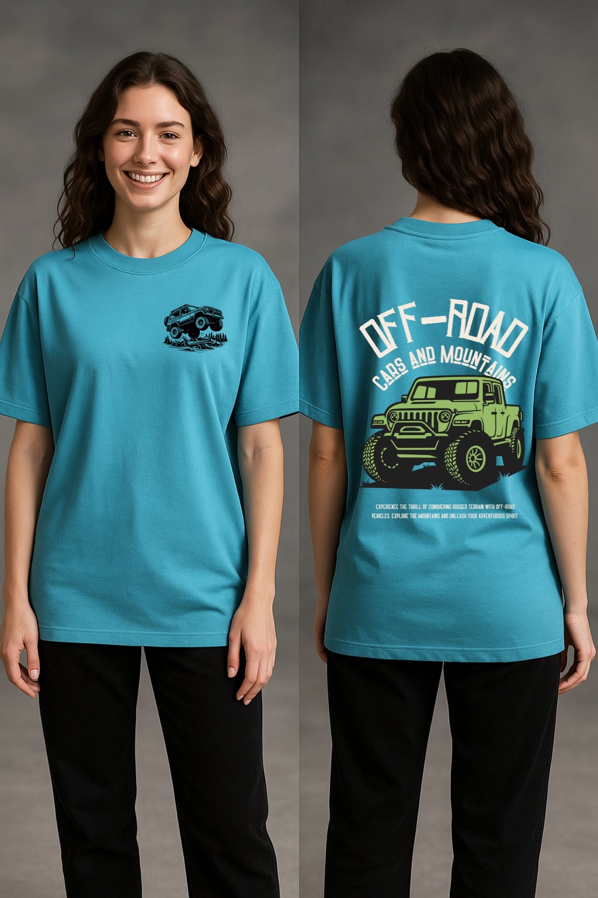 Off Road Car Printed Oversize T-Shirt