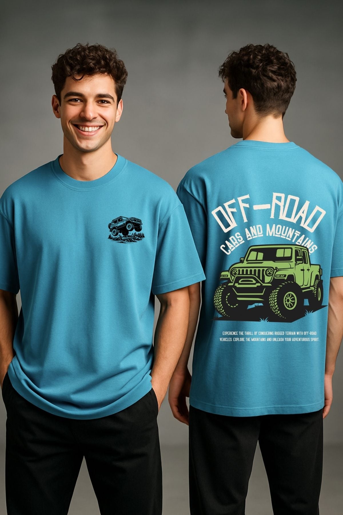 Off Road Car Printed Oversize T-Shirt