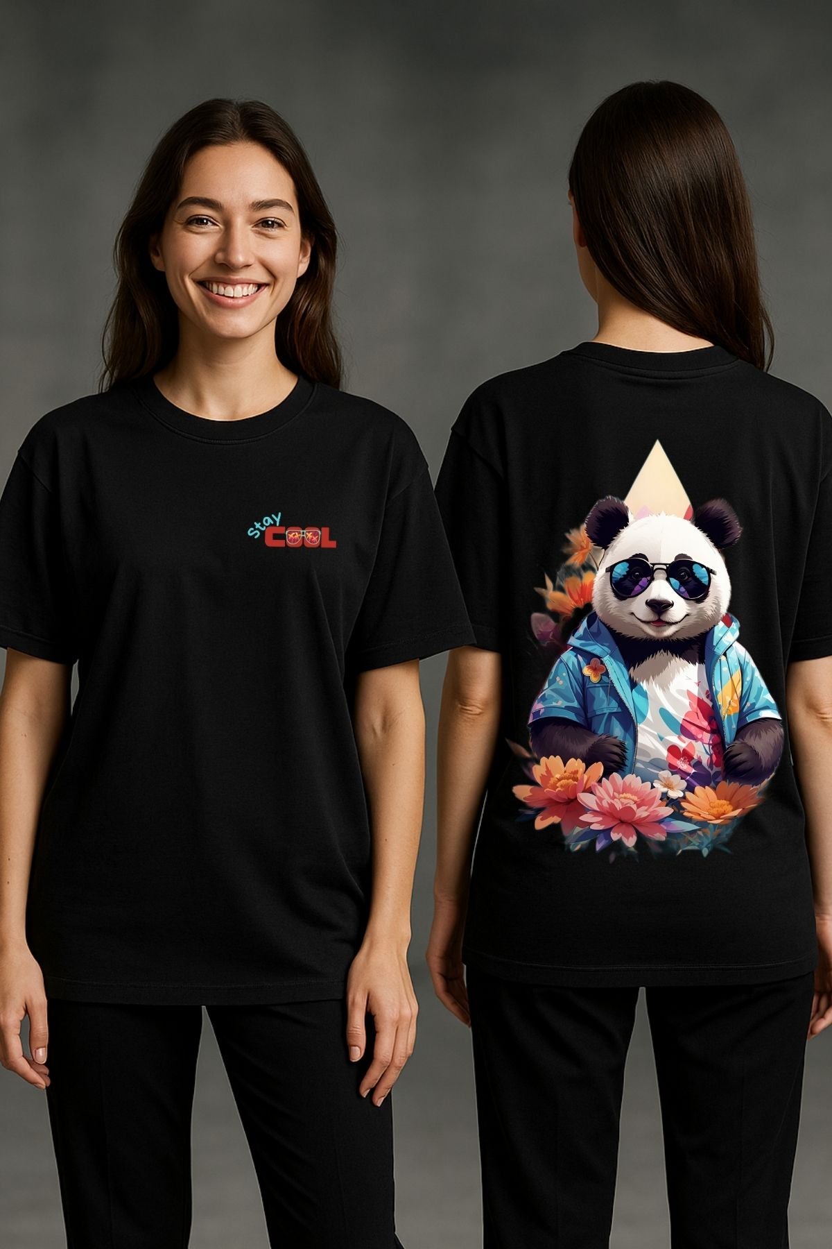 Funky Panda Printed Oversize T-Shirt