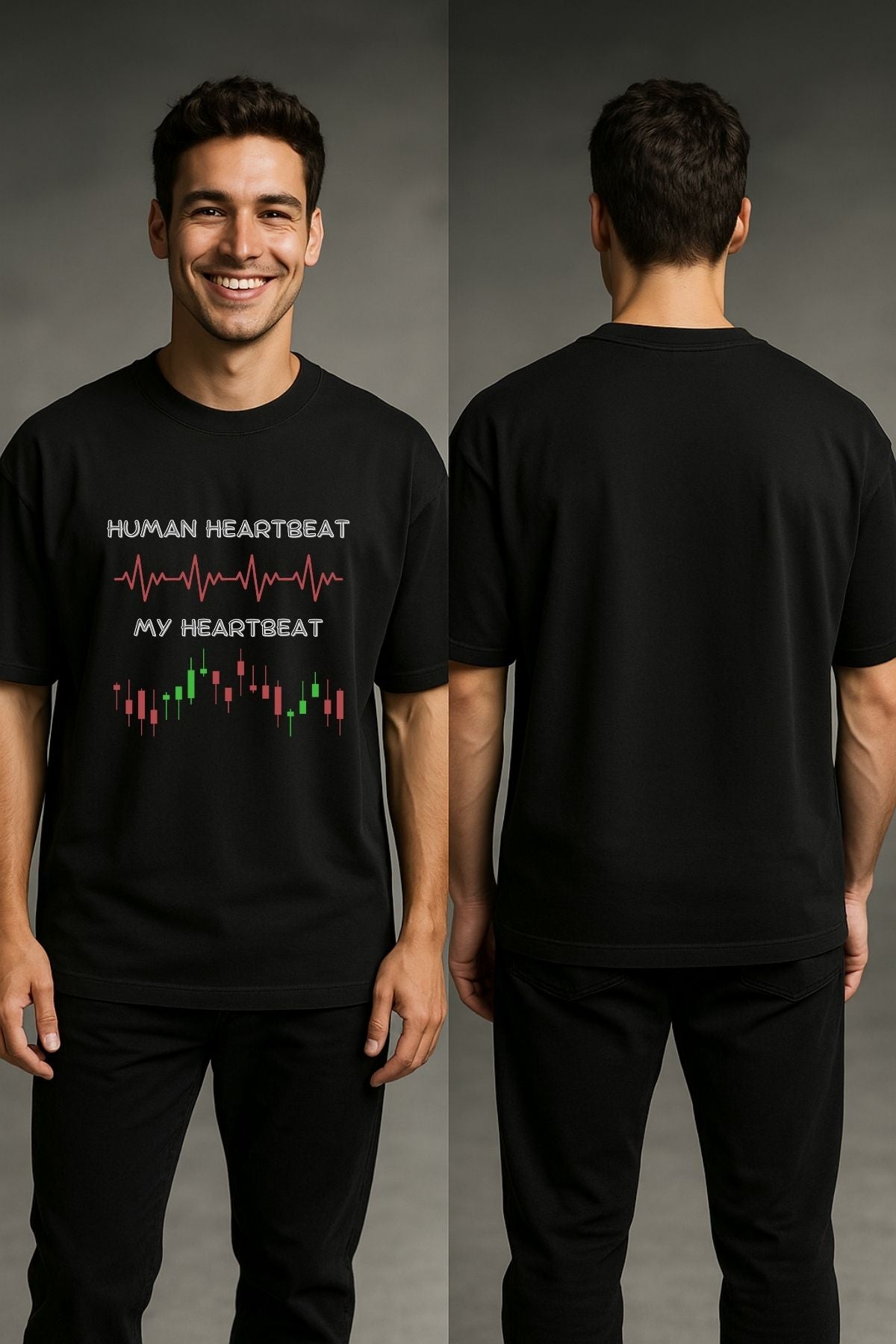 Trader Heartbeat Printed Oversize T-Shirt