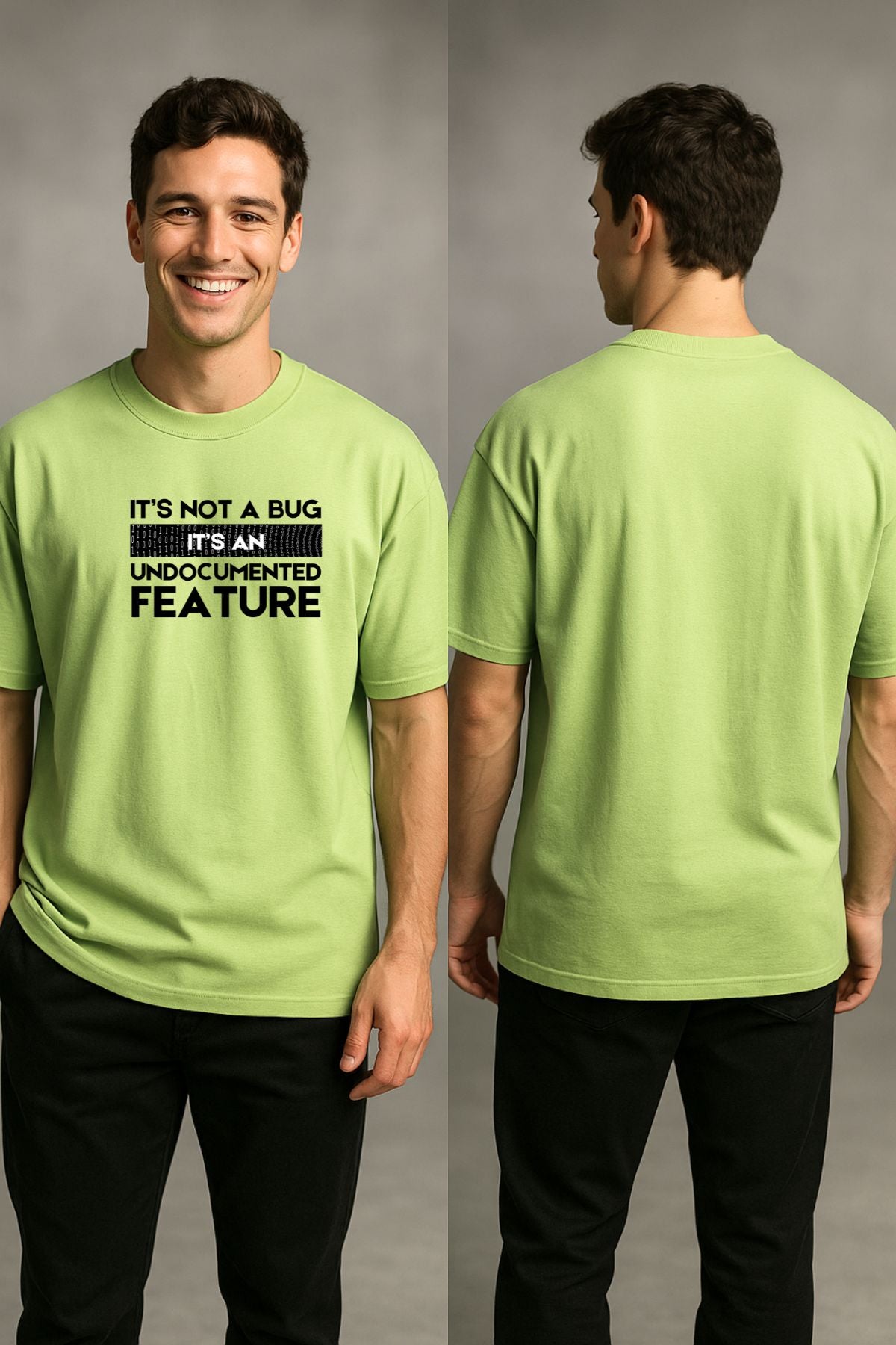 Undocumented Feature Text Printed Oversize T-Shirt