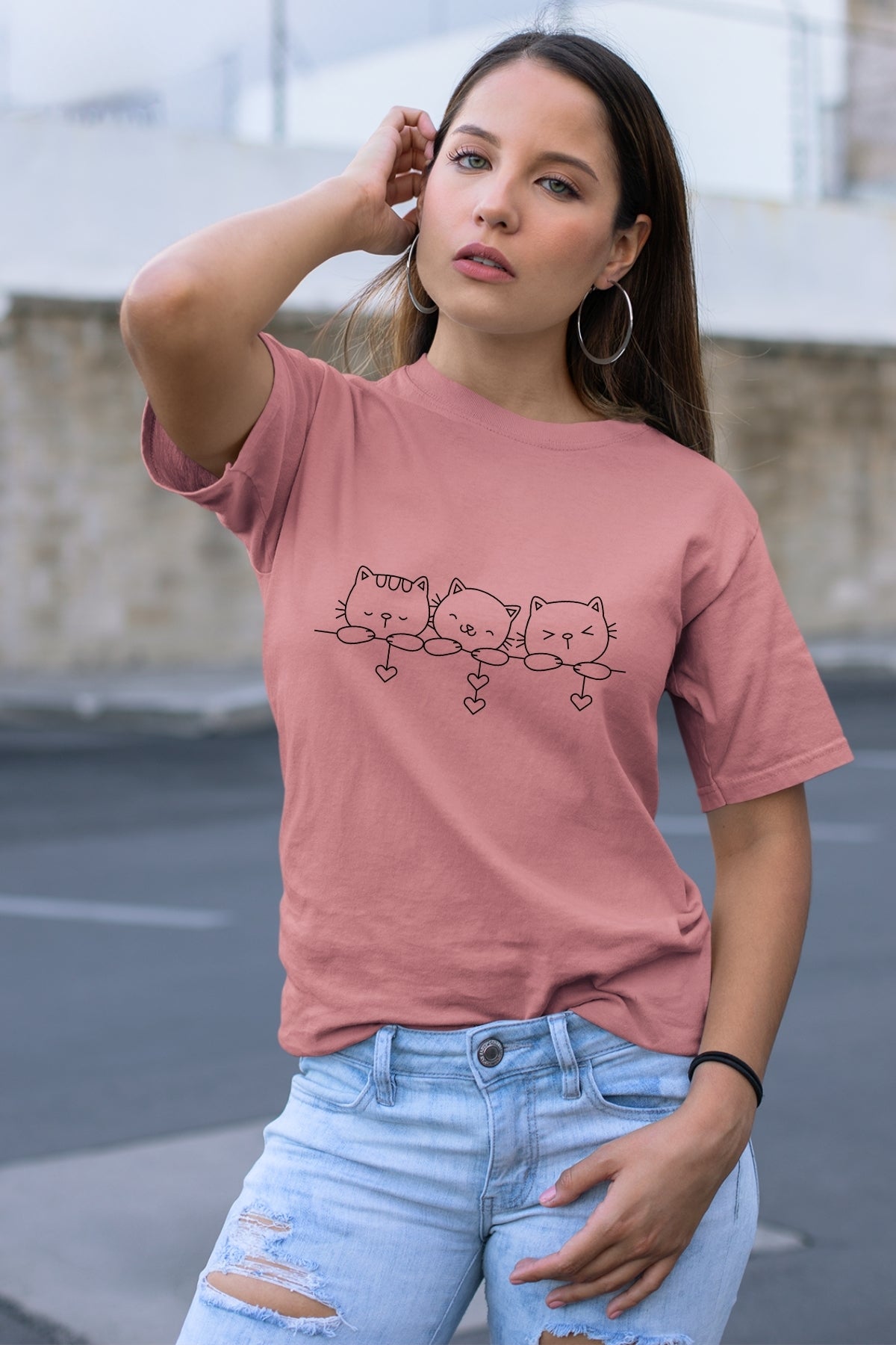 Cute kitty triplet hiding Unisex T-Shirt