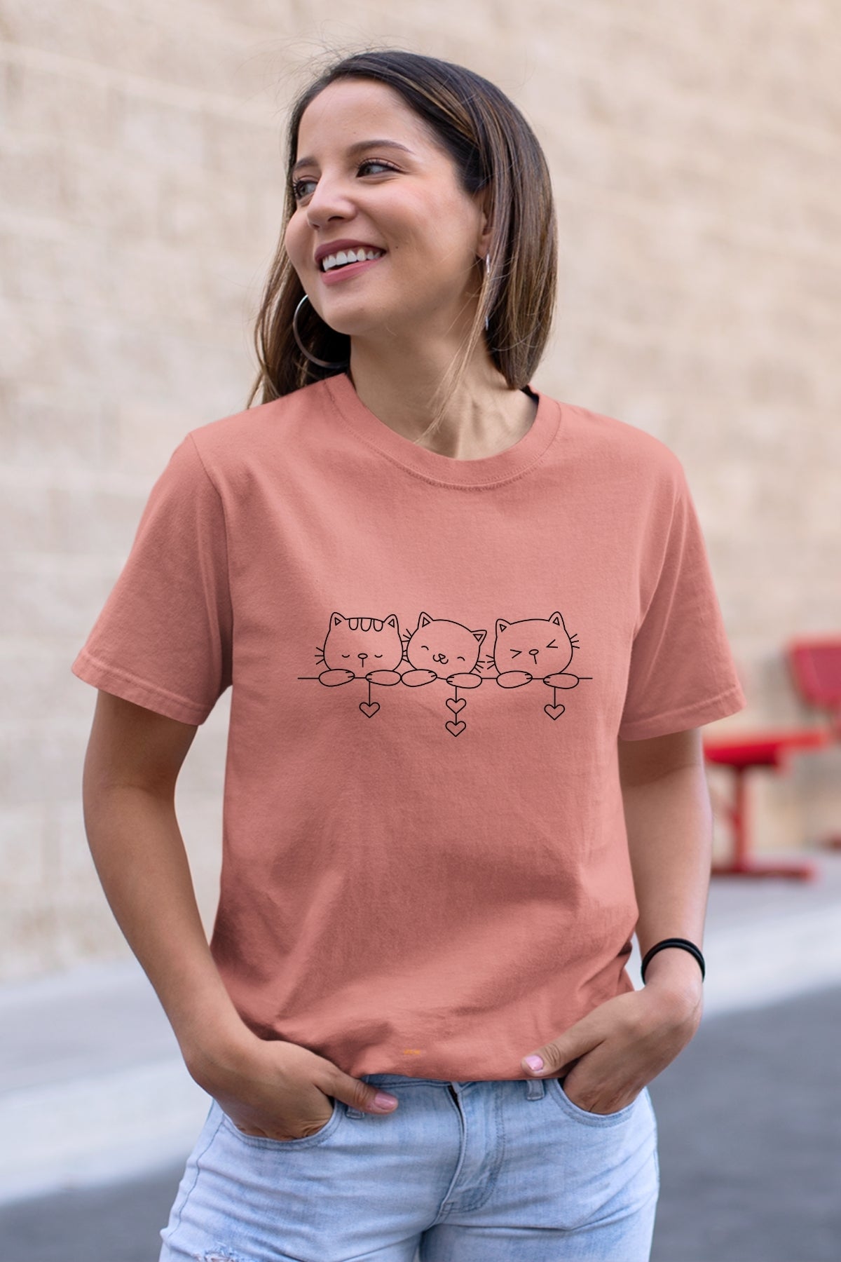 Cute kitty triplet hiding Unisex T-Shirt