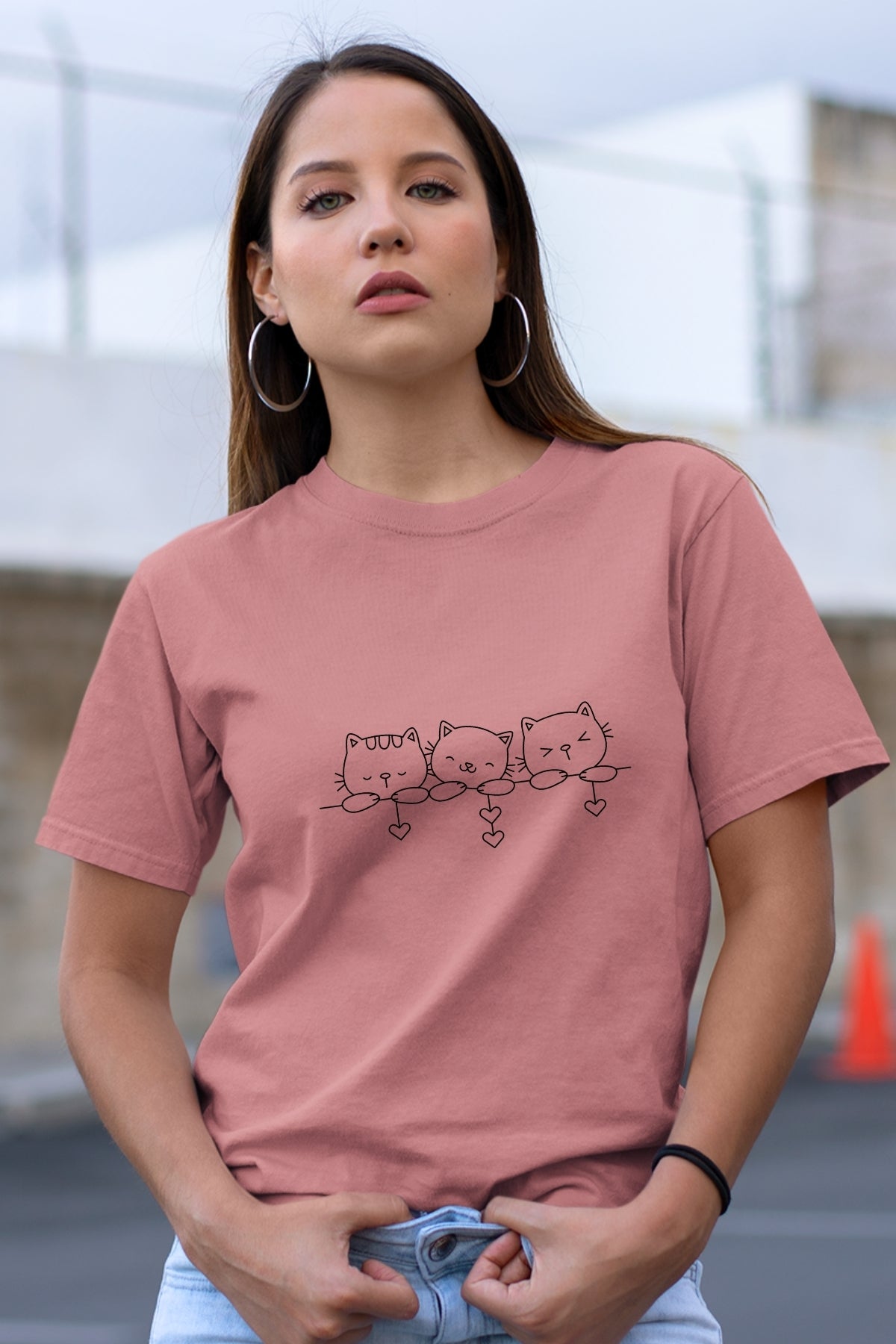 Cute kitty triplet hiding Unisex T-Shirt