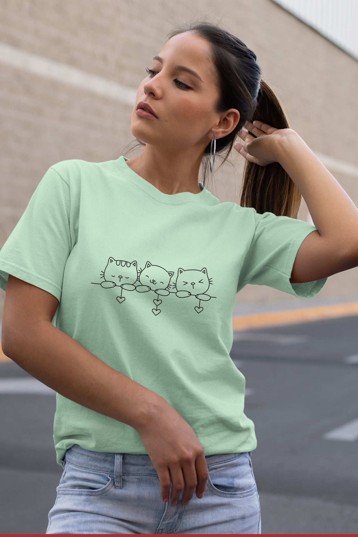 Cute kitty triplet hiding Unisex T-Shirt