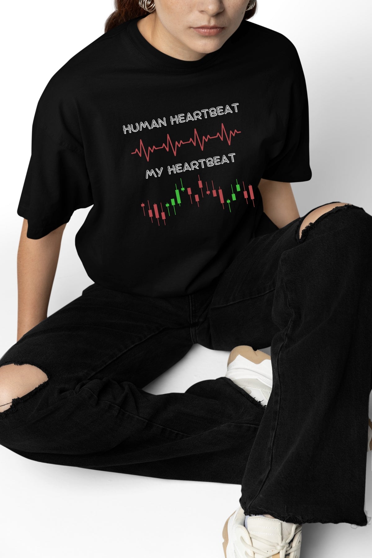 Trader Heartbeat Printed Oversize T-Shirt