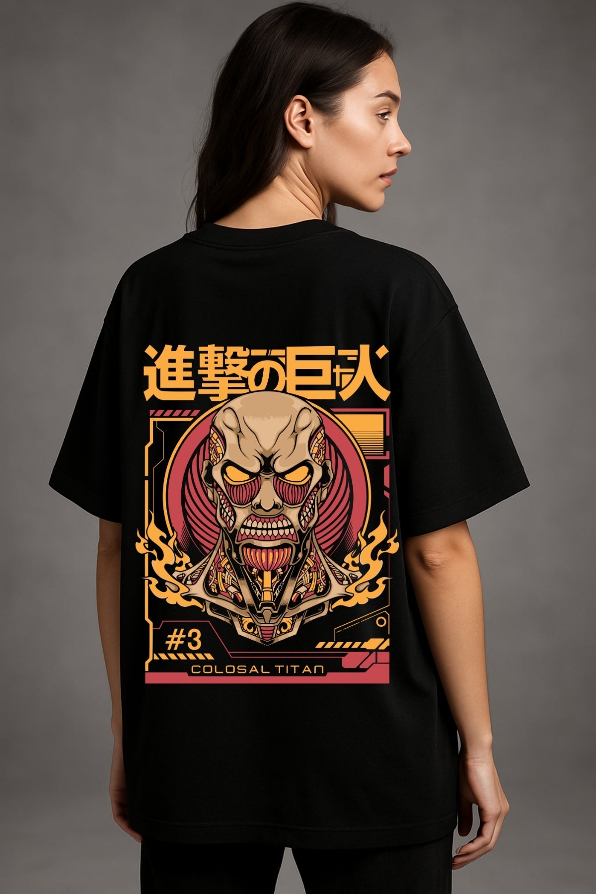 Colosal Titan Anime Printed Oversize T-Shirt