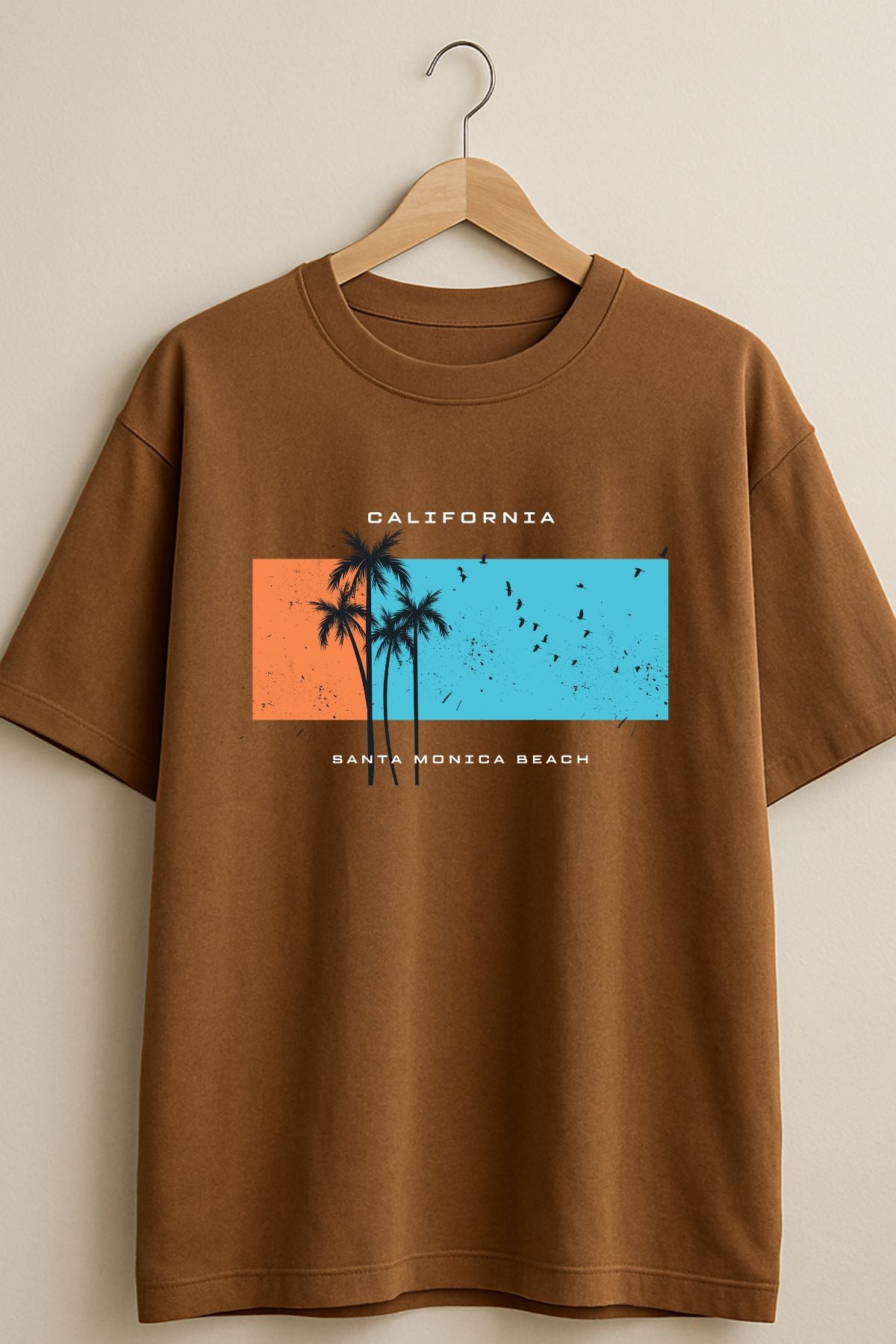 Santa Monica California Printed Oversize T-Shirt