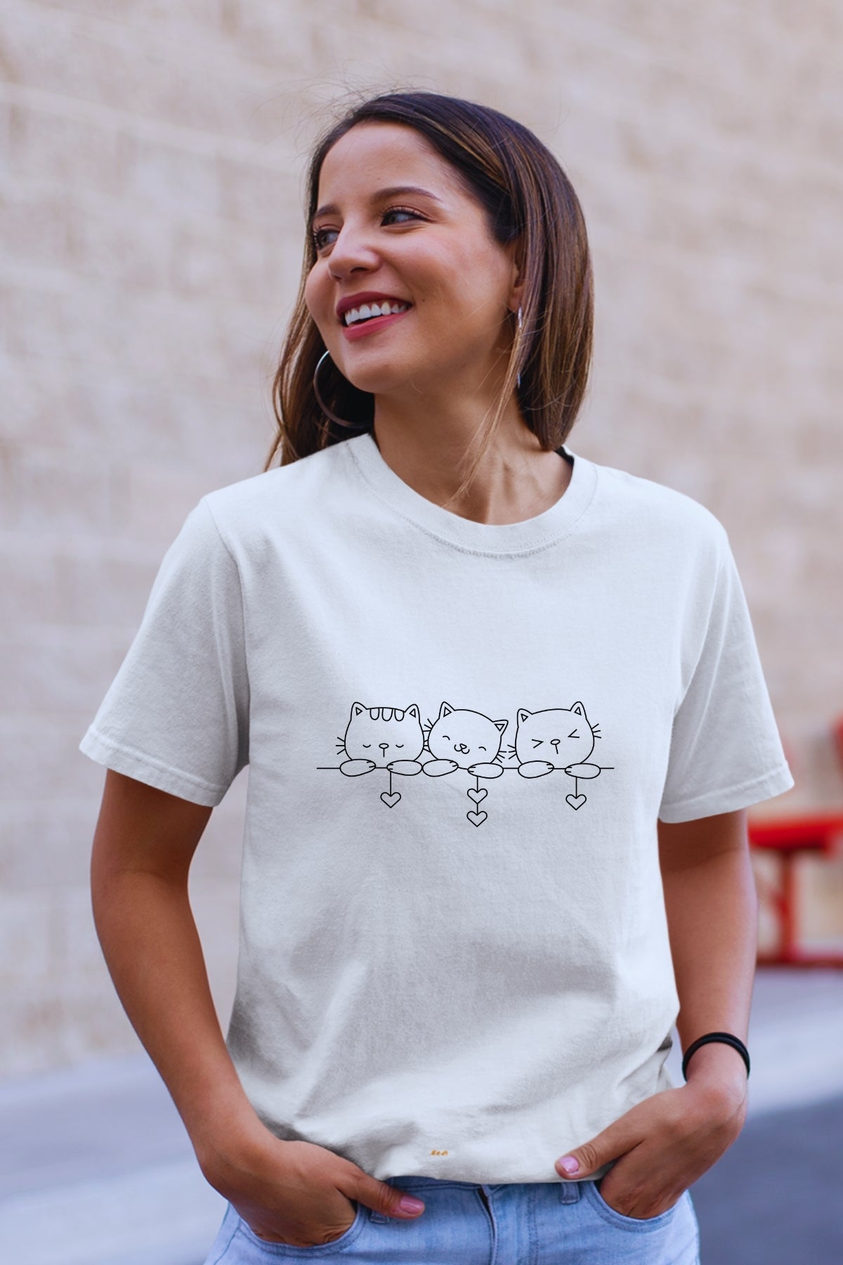 Cute kitty triplet hiding Unisex T-Shirt
