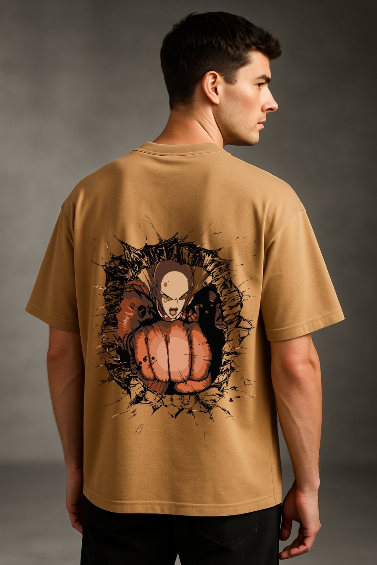 Saitama One Punch Man Anime Printed Oversize T-Shirt