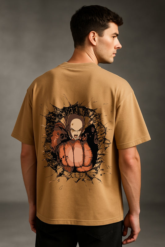 Saitama One Punch Man Anime Printed Oversize T-Shirt