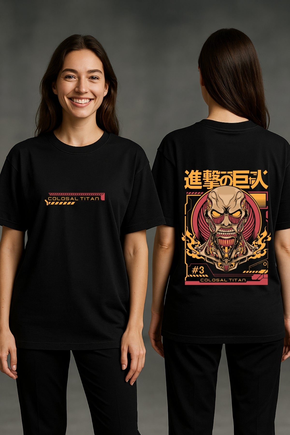 Colosal Titan Anime Printed Oversize T-Shirt
