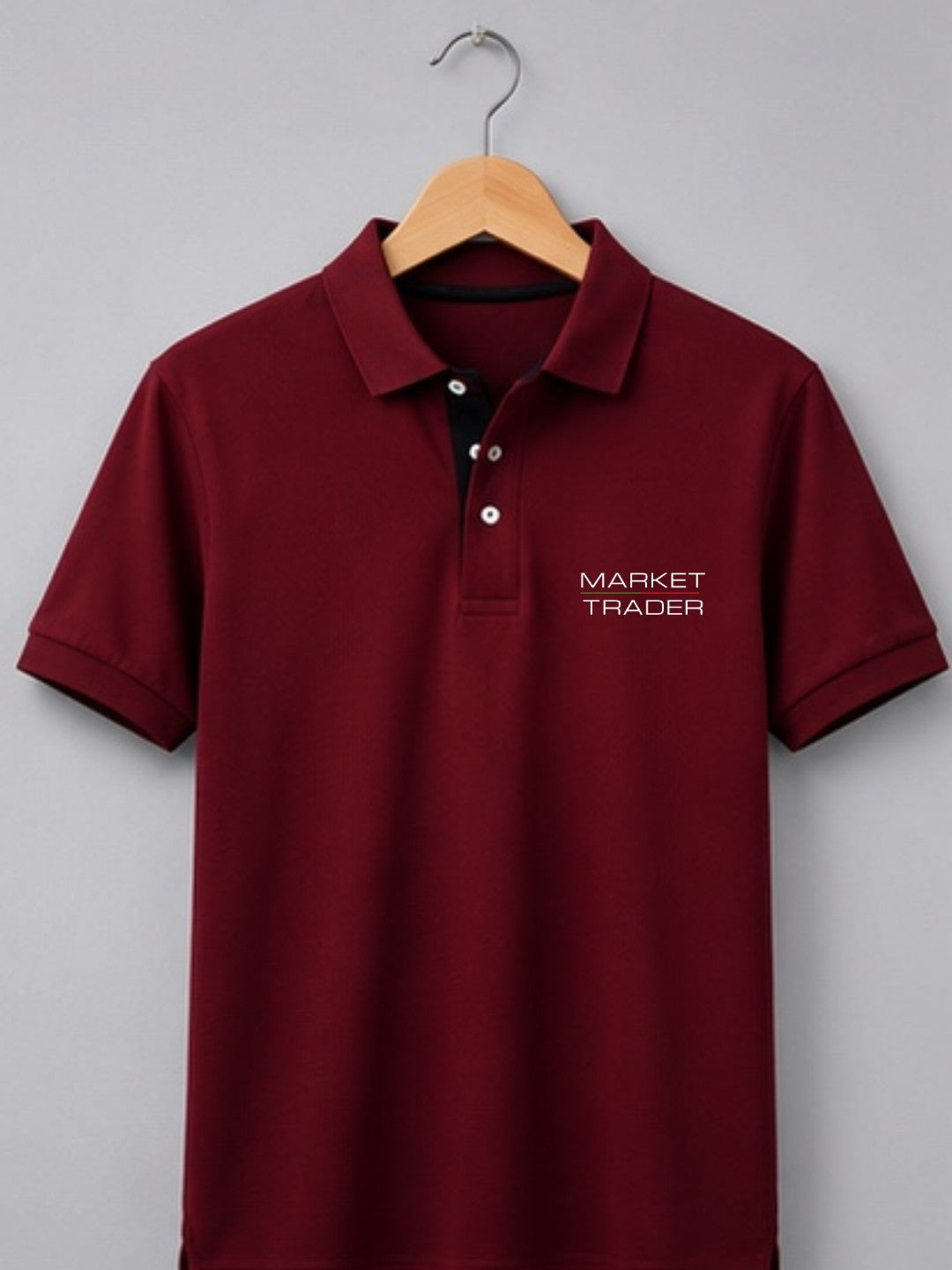 Market Trader Maroon Polo Trading T-Shirt