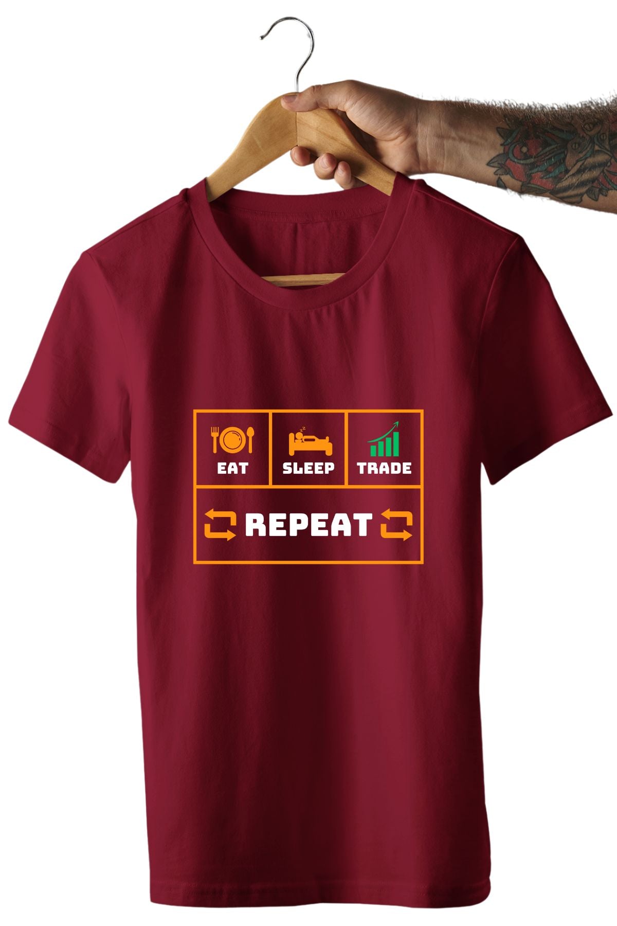 Eat Sleep Trade Repeat Printed Unisex T-Shirt