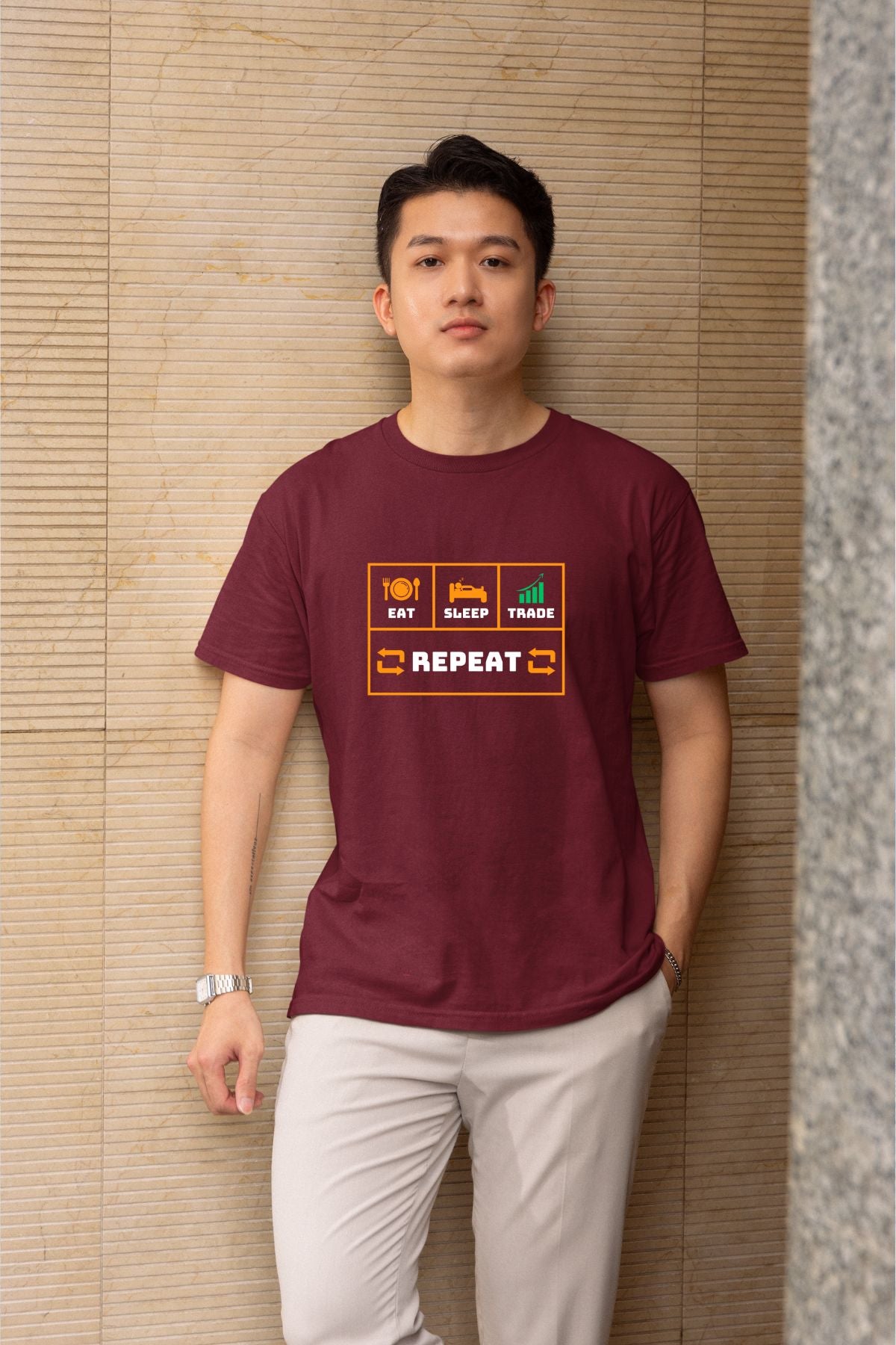 Eat Sleep Trade Repeat Printed Unisex T-Shirt