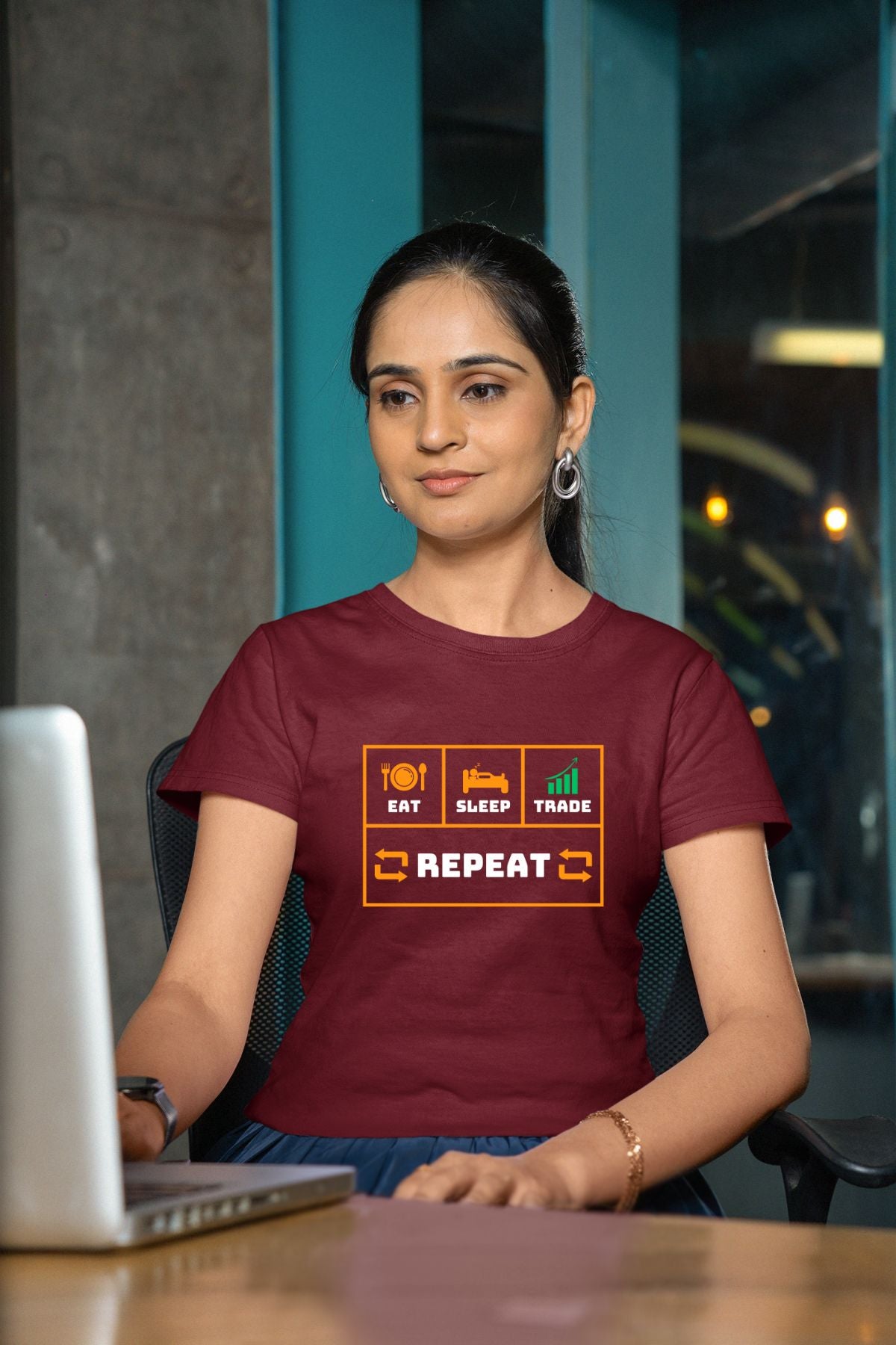 Eat Sleep Trade Repeat Printed Unisex T-Shirt