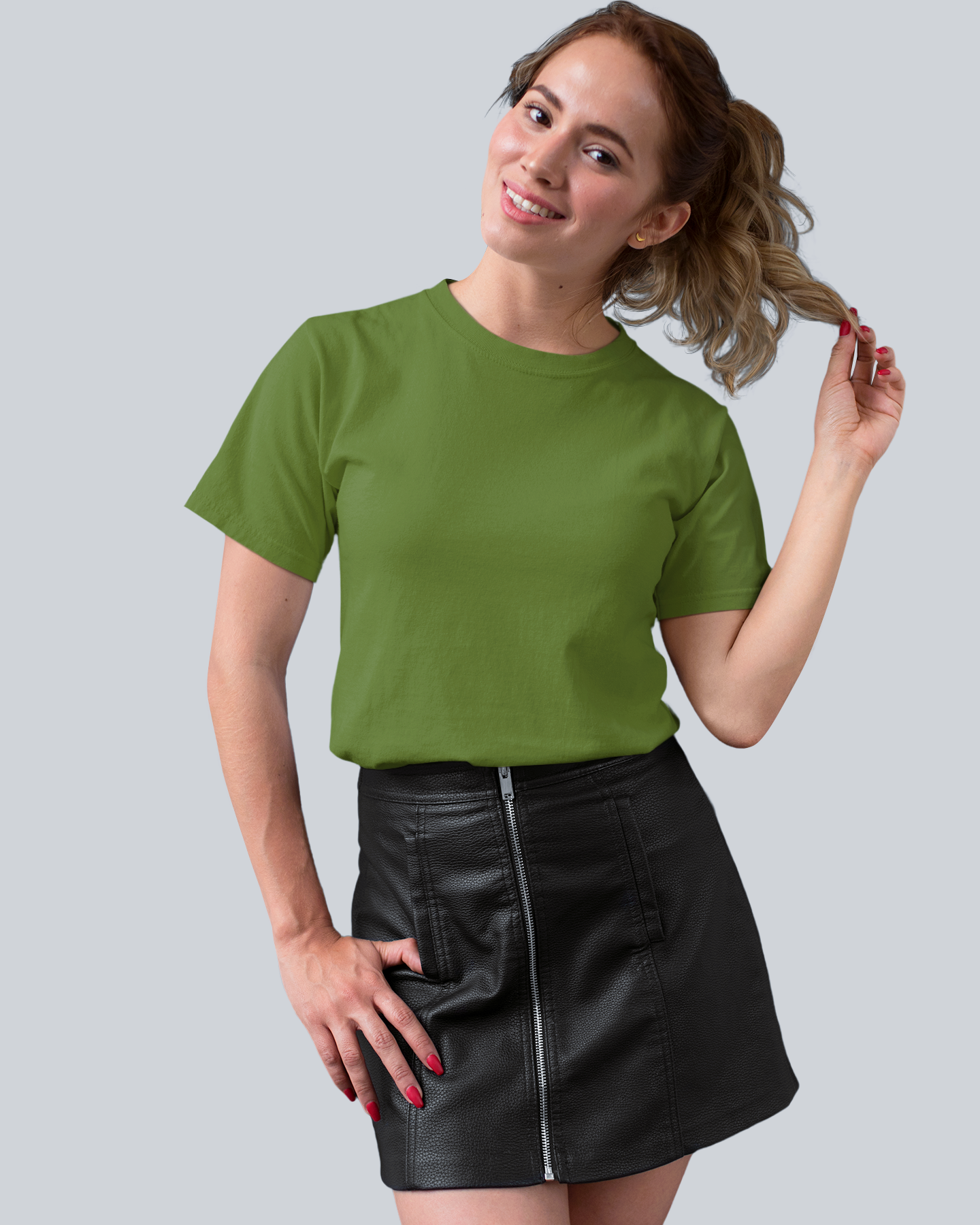 Olive Green Premium Plain T-Shirt