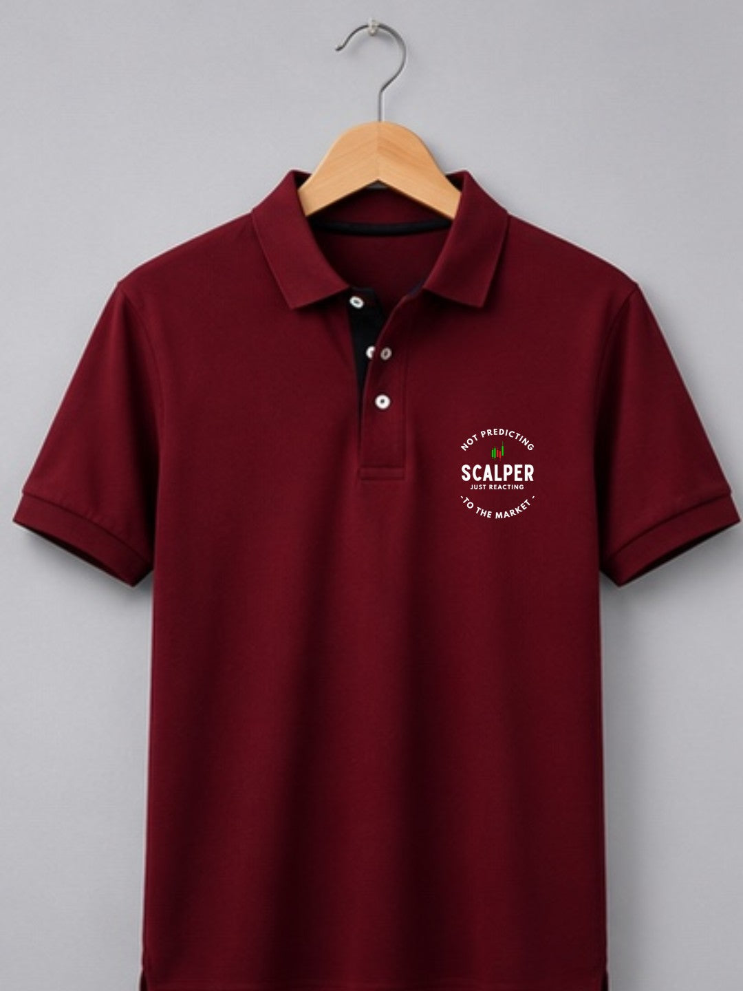 Scalper Trade Type Maroon Polo Trading T-Shirt