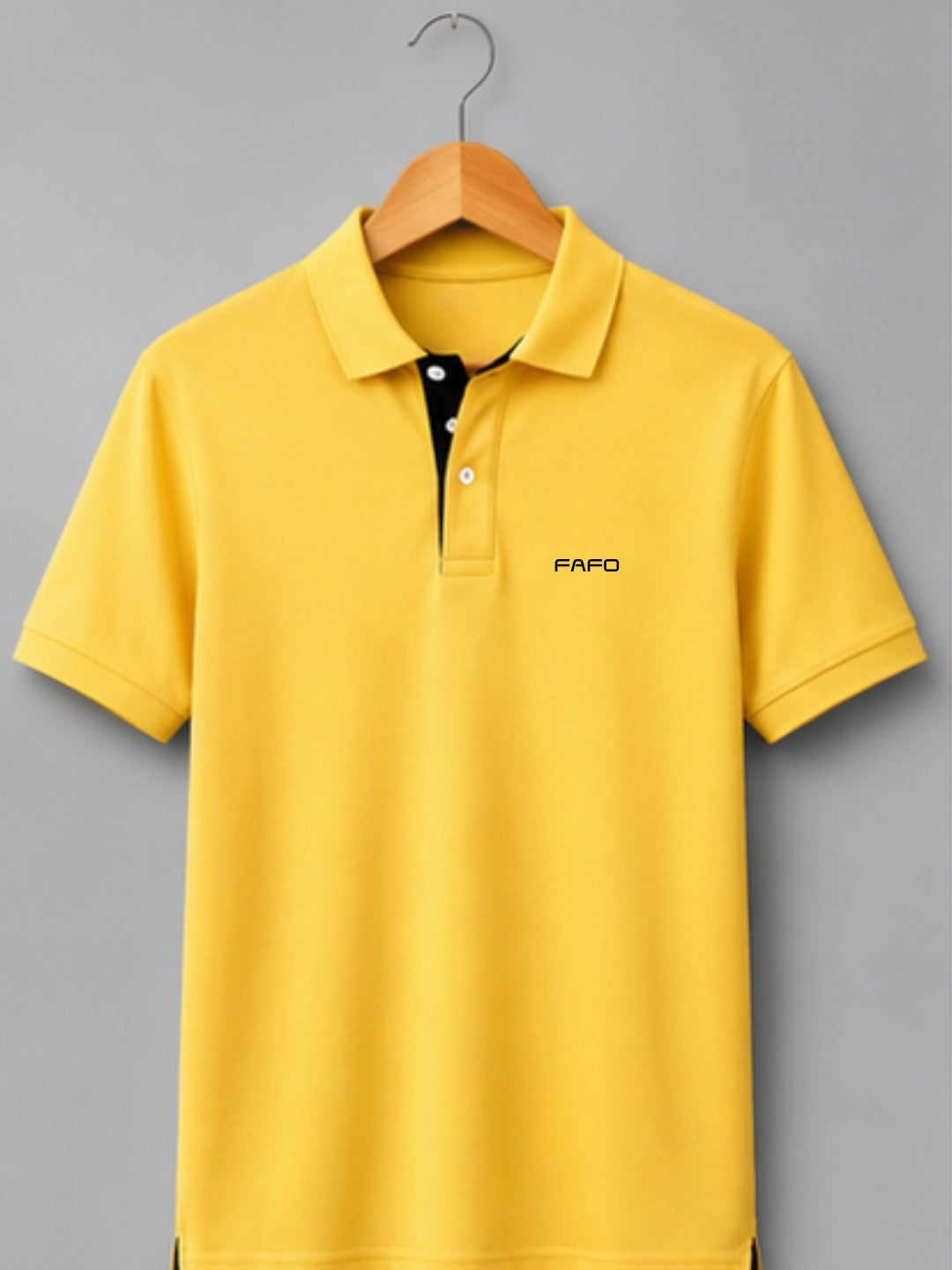 Yellow Premium Cotton Blend Polo T-Shirt for Men