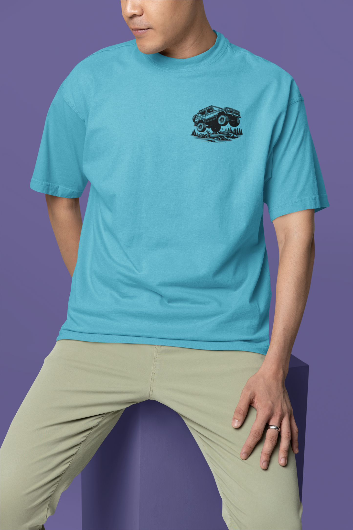 Off Road Car Printed Oversize T-Shirt
